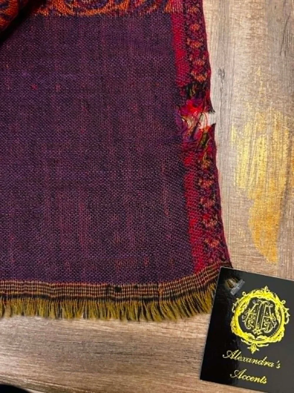 ALEXANDRA'S ACCENTS Boho India Handwoven Art Reversible Scarf Runner 82x22